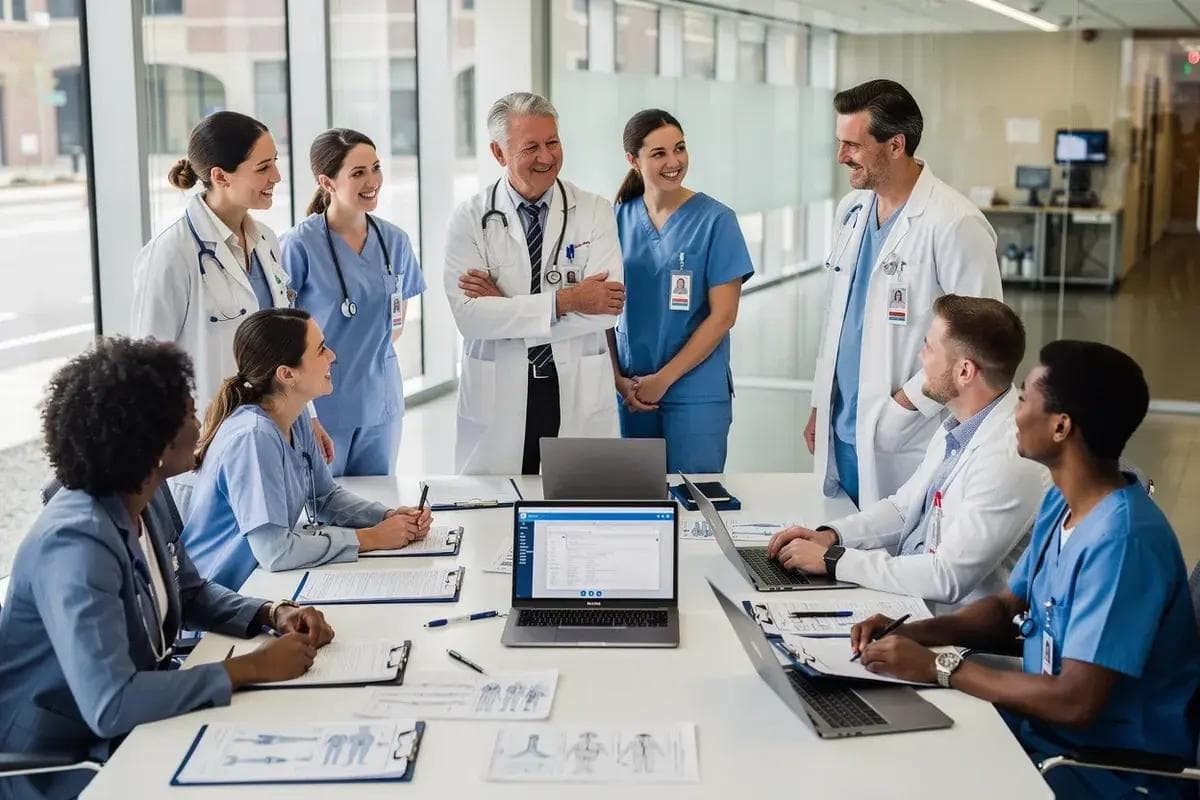 Healthcare professionals collaborating in support of rheumatology patients