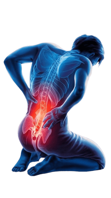 Illustration of chronic back pain and joint pain