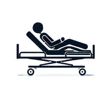 Patient on a hospital bed — diagnosis stage