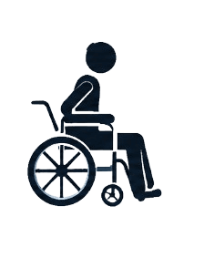 Patient in a wheelchair — treatment planning stage